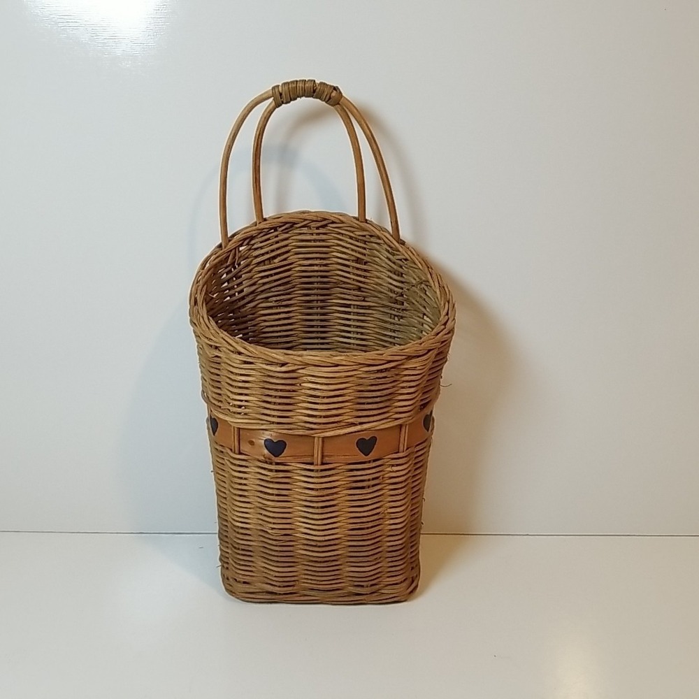 Vintage Wall Hanging Basket 10" H Country Cottage Farmhouse, French